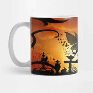 Wonderful fairy with unicorn in the sunet Mug